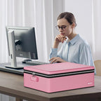 ENGPOW Fireproof Document Box, Hard Case File Box with Fireproof Zipper＆Lock, 6400°F Heat Insulated Fire and Water Resistant 