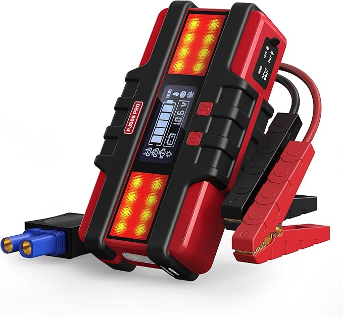 Battery Jumper Starter Portable 6000A (12V) - Portable Booster Pack with Voltage Detection & Protection for Gas/Diesel (Up