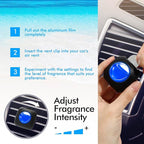 Car Air Fresheners, Ocean, 6-Pack, 4ml Each, Car Fresheners for Women Men, Long Lasting Air Freshener for Car Vent Clips, Car