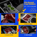 Integral Hydro Expander - Car Cup Holder Expander Organizer with Adjustable Base - Rubber Tabs Hold Most 32 - 40 oz Bottles a