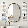 2 PCS 5 Tier Shelves for Wall, Decorative Wall Mounted Vertical Shelving Column Decor Mount Floating Storage Organizer Natura