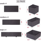 DIOMMELL 12 Pack Foldable Cloth Storage Box Closet Dresser Drawer Organizer Fabric Baskets Bins Containers Divider for Baby C