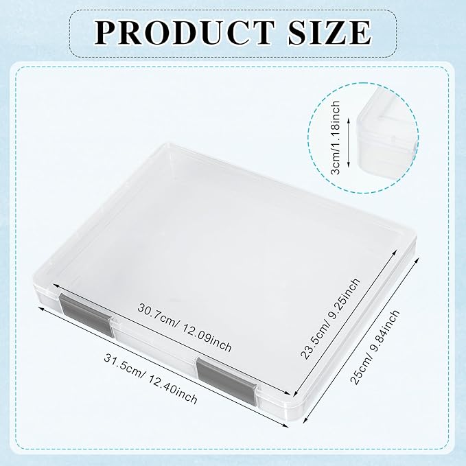 PerKoop 6 Pcs Clear Paper Storage Box A4 Plastic File Box Document Paper Organizer Storage Board Game Project Cases Container