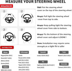 D Shape Steering Wheel Cover,Universal 14.5-15 Inch Car Black Leather Steering Wheel Wrap with Better Sport Grip for Men Wome