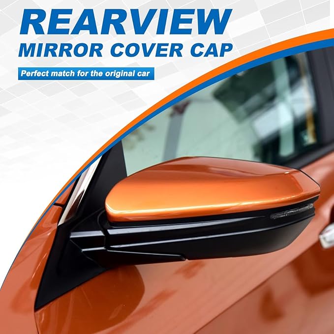 Car Door Rearview Mirror Cover Cap Housing Protective Cover For Exterior Mirrors Fit Honda Civic 2016 2017 2018 2019 2020 2021 (Pearl White, Left Driver Side)