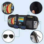 Car Sun Visor Organizer with Extendable Sunshade,Upgraded Version Multi-Pocket Visor Organizer Storage for Car/SUV/Truck with 13CD Holders,Sunglass Clip, Card Holder,Visor Accessories