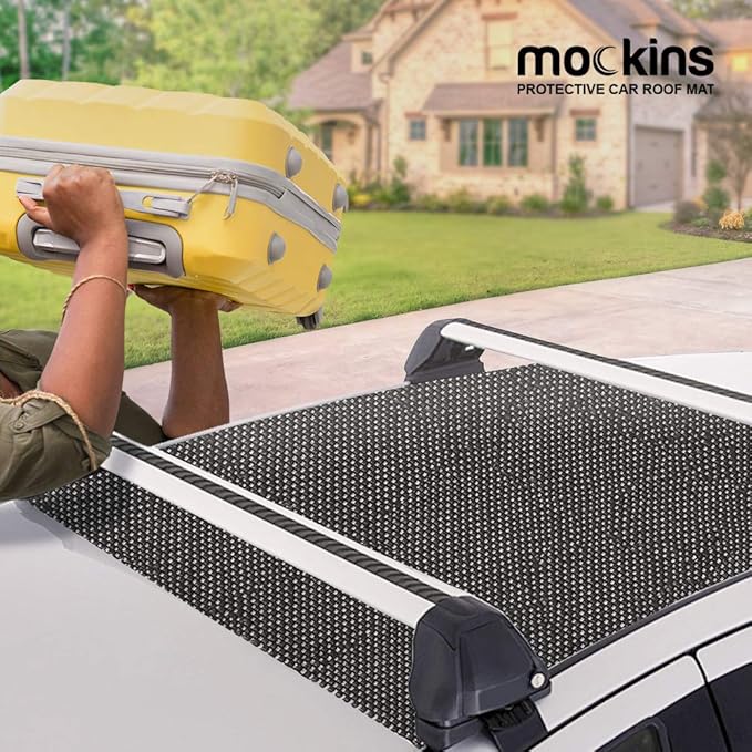Mockins 43" x 39" Anti Slip Mat for Car Roof Cargo | Non-Skid PVC Foam Soft Roof Rack Pads | Automotive Roof Mat & Cargo Liner for SUV Car Truck & Van | Customizable Multifunctional Anti Slip Car Mat