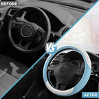 Road Comforts Steering Wheel Cover – Breathable Leather Steering Wheel Cover, Anti-Slip Grip, Universal Fit 14.5” to 15”, Hea