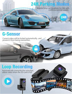 OMBAR Dash Cam Front and Rear 5G WiFi, Dash Cam 4K/2K/1080P+1080P, Dash Camera for Cars with 3.18" LCD Screen, Dashcam Car Ca