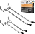 INCLY 4/6 Inch Pegboard Hooks, 36 Pack Heavy Duty Double Arm Peg Board Straight Hooks, Peg Board Tool Hangers Fit for 1/4" Pe