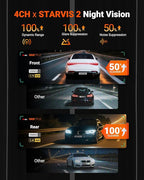 Vantrue N5S 4 Channel 360 Degree 2.7K Dash Cam, 4CH STARVIS 2 Night Vision, 2.7K+1080P*2+1440P Front Rear Inside Dashcam, 24/