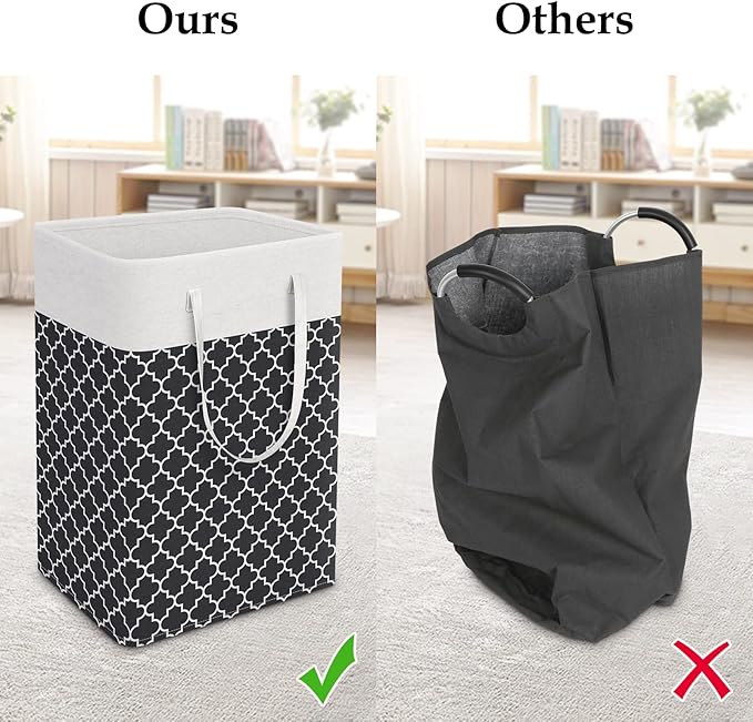 StorageRight Laundry Basket Hamper Large Collapsible Laundry Hamper with Easy Carry Handles，Freestanding Clothes Hampers for 