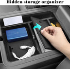 Center Console Hidden Box Organizer Compatible with Honda 2023-2025 2026 Pilot & 2024-2026 Passport & 2024 2025 Ridgeline Interior Accessories Insert Armrest Hidden Organizer Tray