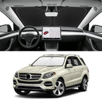Custom Fit Windshield Sun Shade for Mercedes-Benz GLE 2012-2019, Blocks UV & Heat, Front Window Sunshade Accessories, Easy Fold & Store Keep Your Car Cooler