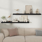 Fun Memories Floating Shelves for Wall, Rustic Wood Wall Mounted Shelves for Bathroom, Bedroom, Living Room & Kitchen, Storag