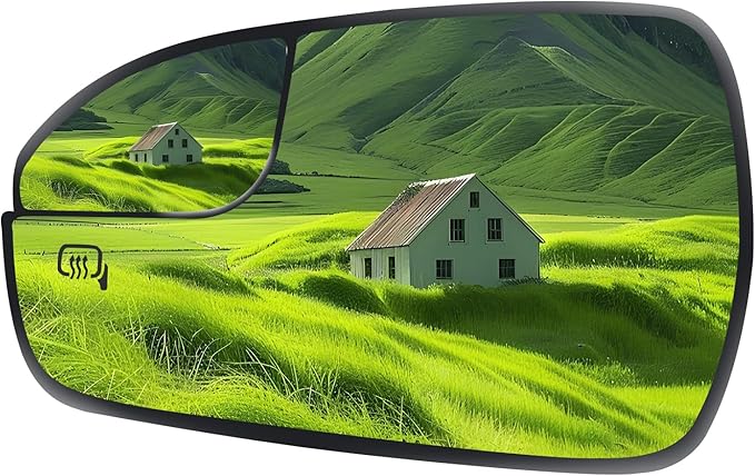 Driver Side Mirror Glass compatible with Ford Fusion 2013-2020, Heated, Back Plate, w/o Blind Spot Detect