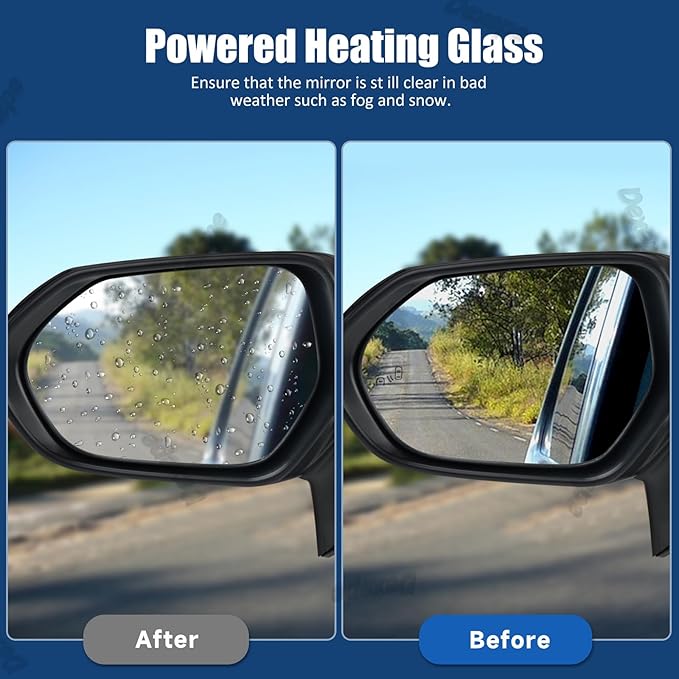 Driver Side Mirror Assembly Compatible with Toyota Corolla 2020-2025 Heated with Turn Signal, Blind Spot Monitor, Power Adjustable Replace 8794012G10, TO1320395 Black (7Pin Left)