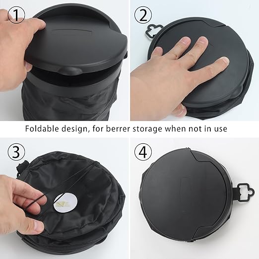 Car Trash Can,Collapsible Pop-up Trash Bin,Auto Foldable Cars Trashcan Waste Basket,Automotive Portable Car Garbage Cans with Lid for SUV,Truck and Vehicle