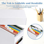 File Organizer Box with Lid & Handle, Thickened Cardboard Hanging File Folder Storage Boxes for Letter Size, Portable Filing 