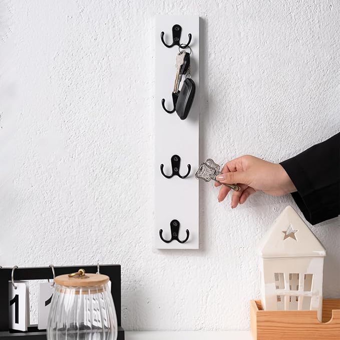 Yohsnor Vertical Wall-Mounted Key Holder – Stylish Entryway Hook Rack, Perfect for Narrow Spaces – Ideal Storage Solution for