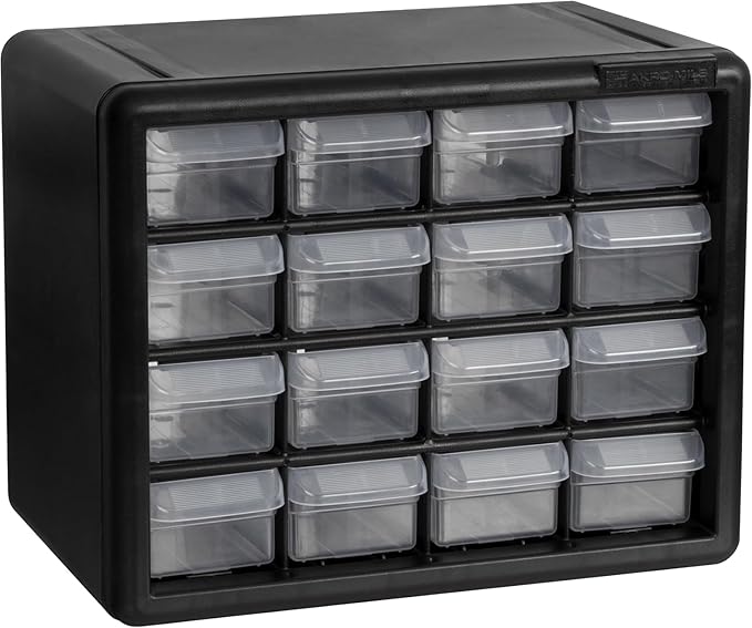 Akro-Mils 16-Drawer Plastic Drawer Storage Cabinet for Garage Organization, Beads, Makeup Organizer, Building Bricks Storage,