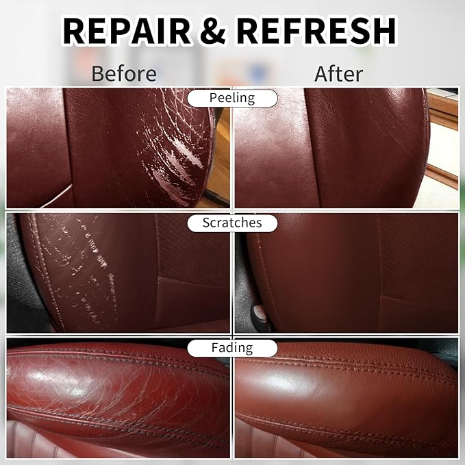 Leather Recoloring Balm, 12oz Large Size Leather Dye, Color Restorer, Scratch Repair, Furniture & Couch Restorer Kit, Repair 