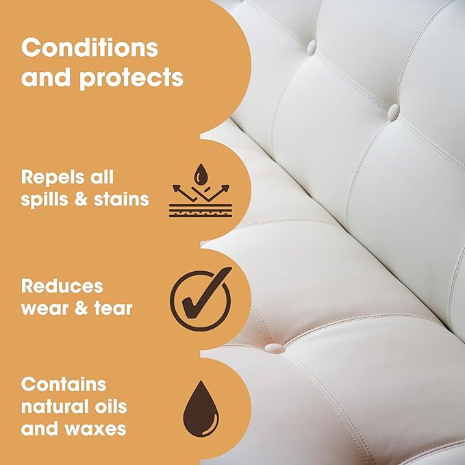Furniture Clinic Leather Protection Cream | 2-in-1 Leather Conditioner & Waterproofing Protector for Furniture, Shoes, Car Se
