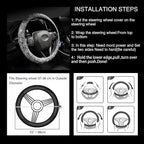 Wood Grain Steering Wheel Cover - Comfortable Grip, Artistic Design, Easy to Install, Universal Fit for Cars, Trucks, Vans & SUVs (White)