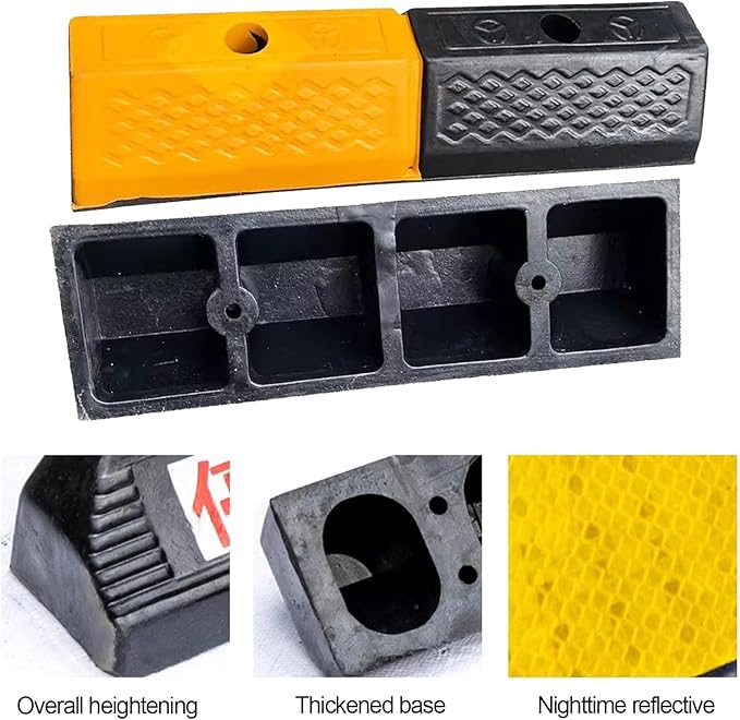 Parking Stopper for Garage, Rubber Parking Space Limiter and Locator, Car Reverse Stopper, Garage Parking Aid and Accessories