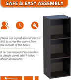 Book Shelf, 3-Tier Bookcase, Wooden Open Cube Storage Organize, 9.3 x 11.8 x 31.4 inches Bookshelf for Living Room, Bedroom, 