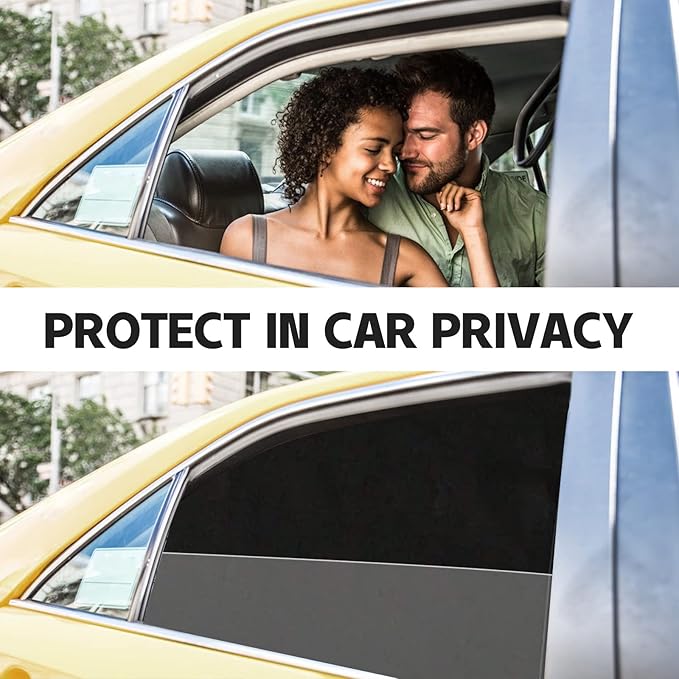 ZATOOTO 4 Pcs Car Window Cutains - Black Silk Magnetic Privacy Side Front Rear Protection Covers - Sun Shades Keeps Cooler for Kids Sleeping