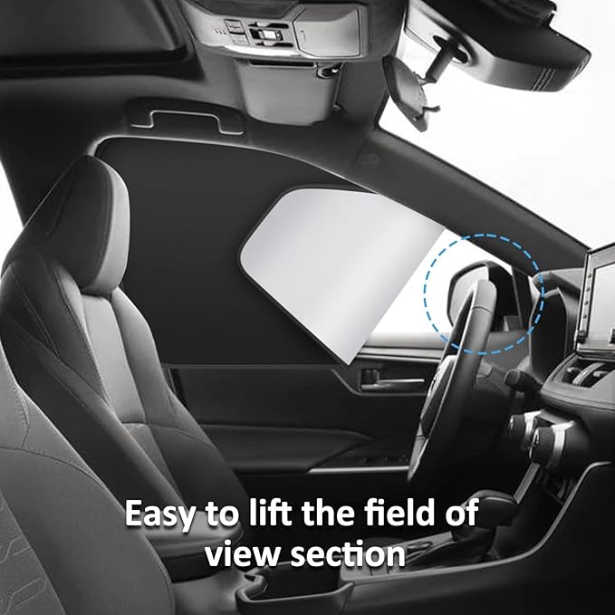 Silver Car Window Sun Shade - Side Thiken Curtain Magnetic 100% Block Light Car Window Covers with Cooler Feeling (Silver, D-Front-2pcs)