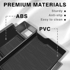Muslogy Center Console Organizer Compatible with Ford Ranger XL XLT Lariat 2024 2025 2026 & Raptor Accessories Middle Console Storage Box Insert Tray ABS Material Divider with Insert Mats (Black)