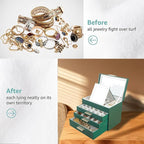 BOOVO Jewelry Boxes for Women, White and Black 6 Layer Large Jewelry Box for Necklace, Bracelet, Earrings, Rings Storage, Jew