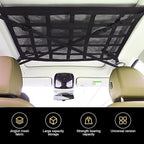 Car Roof Storage Net, Double Layer Mesh Polyester Auto Ceiling Cargo Net, 31.5" x 21.6" Camping Overhead Storage Organizer, Universal for Sedans Jeeps SUVs (Black)