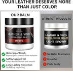 Leather Recoloring Balm and Scratch Repair Kit, White Leather Restorer for Couches, Furniture, Car Seats, Leather Paint & Sta