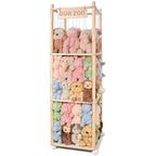 Stuffed Animal Storage, Wooden Cute Zoo Toy Holder with Brake Wheels, Space Save Toy Organizer, Large Capacity Stuffed Animal