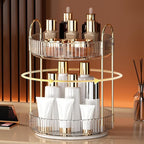 YCIA&DONE 360 Rotating Makeup Organizer and Storage for Vanity Bathroom Countertop, High Capacity Cosmetic Skincare Perfume O