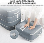 Comforter Storage Bag - 130L Large Capacity Blanket Storage Bags 4-Layer Ultra Space Saving Self Compression Organizer, Washa