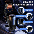 YUHENG Upgraded Cup Holder Phone Mount for Car - Permanent Screw-Fixed Base (No Wobble), Offset Space-Saving Design,Universal