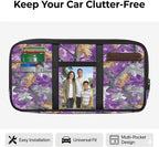 Sun Visor Organizer for Trucks,Purple Branch Scratch-Resistant Car Accessories with Zipper Visor Storage Pouch Tactical Panel Universal Fit for SUV Pickup