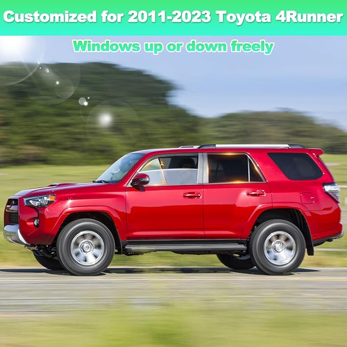 2011-2023 4Runner Window Shades -Car Window Shade for Baby and Driver, Breathable Mesh Car Privacy Curtains for Side Windows, UV Protection and Heat Insulation for Road Trips, Napping