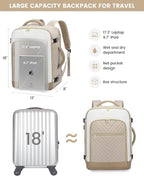 LOVEVOOK Large Travel Backpack for Women, TSA Carry on Backpack for Airplanes, 40L Personal Item Travel Bag for Women fits 17