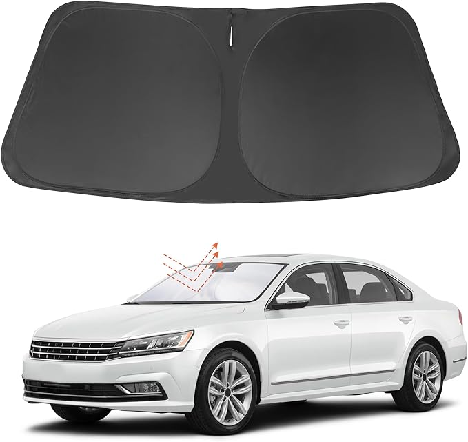 Front Windshield Sun Shade Foldable Car Front Window Sun Shade Windshield Shade Custom Fit for 2012-2022 Volkswagen VW Passat Block UV Rays Accessories Heat Keep Cooler