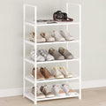 5-Tier Small Shoe Rack,Stackable Shoe Shelf Storage Organizer for Entryway Hallway Closet Bathroom Living Room(White-5Tier)