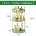 MOKANI 360 Rotating Makeup Organizer for Vanity, 3 Tier Adjustable Perfume Organizer for Dresser, Multi-Function Spinning Cos