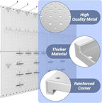 WALMANN 4-Pack 12"x16" Metal Pegboard Panels for Garage, Tool Organizer Pegboard for Pegboard Hooks - Compatible with 1/8" & 