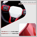 Steering Wheel Button Cover, for Kia K4 2024 2025 2026,Steering Wheel Button Panel Protection Frame Molding Trim - Wine Red(for GT-Line,GT-Line Turbo Model)