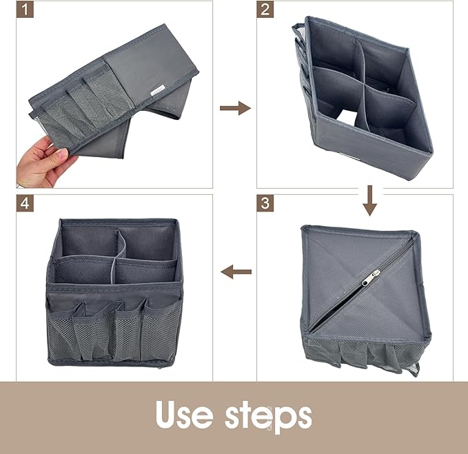 VERONLY Cosmetic Storage Bins Makeup Organizer, Adjustable Multifunction Storage Box Desk Drawer Divider for Makeup Brushes, 