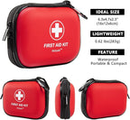 Mini First Aid Kit - 120 Piece Small Waterproof Hard Shell Medical Kit for Car, Home, Office, Travel, Camping, Sports, Outdoo